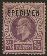 NATAL 1902/03 2/6 KEVII Specimen SG 138 HM VV115 - Natal (1857-1909)