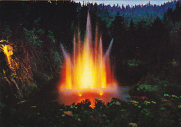 Canada Ross Fountain Illuminated Butchart Gardens Victoria British Columbia - Victoria