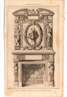 Gravure Sur Acier , XIX éme Siècle , 13 X 21 Cm  , Buste De L´amiral COLIGNY,  Château De VILLEROI  , Frais Fr : 1.60€ - Estampes & Gravures