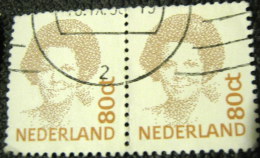 Netherlands 1991 Queen Beatrix 80c X2 - Used - Used Stamps