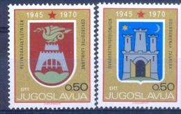 YU 1970-1381-2 25A°FREEDOM ZAGREB AND LJUBLJANA YUGOSLAVIA, 2v, MNH - Other & Unclassified