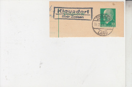 0-1631 KLAUSDORF, Landpoststempel "Klausdorf über Zossen", 1961, GA-Auschnitt - Klausdorf