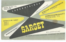 Laboratoires  SARGET                 Ft  =  13 Cm  X  21 Cm - Droguerías