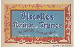 Biscottes   " REINE  De  FRANCE  "   Amiens          Ft  =  13.5 Cm  X  21 Cm - Liquor & Beer