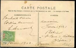 MADAGASCAR - N° 42A SUR CPA, BOULEVARD GALLIÉNI LES BUREAUX, OBL. TAMATAVE LE 15/1/1908, POUR LA DROME - TB - Storia Postale