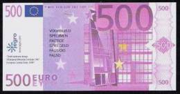 Test Note "JEGRO, Logo 1" Typ A, Billet Scolaire, POLYMER, 500 EUROS, Training, 120 X 63 Mm, RRR, UNC - Other & Unclassified