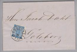Heimat Schweden Uddevalla 1867-01-29 Brief Mit Mi#8 Nach Göteborg - Cartas & Documentos