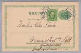 Heimat Schweden Bahnstempel PLK.164 1910-05-14 Auf Ganzsache Nach Sylt DE - Lettres & Documents