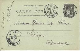 FRANCIA LANGRES ENTERO POSTAL H BELIGNE 1899 A SOLINGEN - Autres & Non Classés