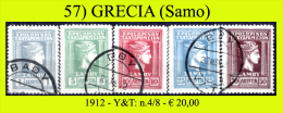 Grecia-057 (1912 - Samo, Y&T: N.4/8 - Serie Completa) - Samos