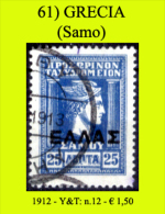 Grecia-061 (1912 - Samo, Y&T: N.12) - Samos