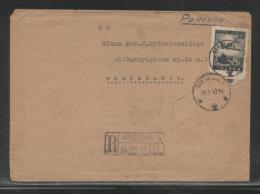 POLAND 1947 REGISTERED LETTER WARSZAWA 1 TO WARSAW SINGLE FRANKING 5ZL AIRMAIL - Covers & Documents