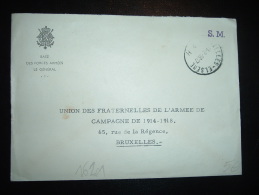 LETTRE OBL. 11-2-58 IXELLES-ELSENE + ENTETE BASE DES FORCES ARMEES LE GENERAL - Covers & Documents