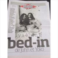 JOHN LENNON - Libération Suppl 8 Pages Du 26/05/09 : Il Y A 40 Ans Le Bed-in De John Lennon & Yoko	Ono - Other & Unclassified