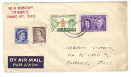 VER3098 - CANADA , Lettera Del 1955 Per L'Italia - Storia Postale