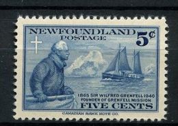 1941 Newfoundland - 50th Anniv Of Sir Wilfred Grenfell Labrador Mission 1v., Ship, Polar Ice SG#275 Scott 252  MLH - Erforscher