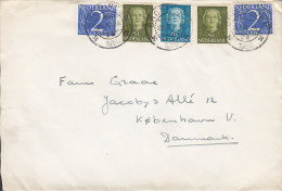 Netherlands GRONINGEN 1950 Cover Brief To KØBENHAVN Denmark Königin Juliana & Ziffern Stamps - Cartas & Documentos