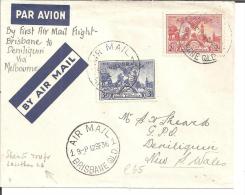 Au097 / Erstflug Brisbane NachDeniliquiny  (First Flight)1936 – Befördert Wurden Weniger Als 20 Briefe - Cartas & Documentos