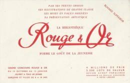 La  Bibliothèque   "  ROUGE  Et OR  "          Ft  = 21 Cm  X  13.5 Cm - Papeterie