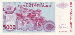 Croatia Srpska Krajina (Knin) 5.000 Dinara 1993 - Kroatien