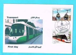 Algérie Algeria FDC First Day Cover Tramway Téléphérique Straßenbahn Tram Train Zug Züge Tren Cancellation Constantine - Tranvie