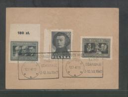 POLAND PC 1946 BELWEDERE PALACE 3ZL GREEN IX.46 VERT DATE SLOGAN P13 USED 1ST GDANSK INT´L TRADE FAIR CANCEL GDANSK 2 - Lettres & Documents