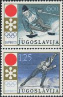 YG0134 Yugoslavia 1972 Olympic Speed Skating Downhill 2v MNH - Unused Stamps