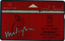 **RRR  Télecarte Holographique Belgacom Privée EXPO Modigliani OUD Sint-Jan 94  Qualité TTB   ***N° 425B56120 - Collections