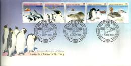 AUSTRALIA FDC CONSERVATION OF ANTARCTIC BIRD ANIMAL SHIP SET OF JOINED 5 DATED 14-12-1988 CASEY SG? READ DESCRIPTION !! - Covers & Documents