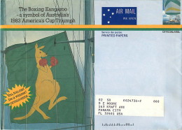 1986 Prepaid Envelope For Official Mail Of The Ausrtalia Post . Boxing Kangaroo America Cup - Postwaardestukken