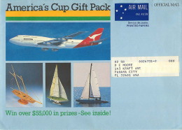 1987 Prepaid Envelope For Official Mail Of The Ausrtalia Post . America Cup Sailing - Postwaardestukken