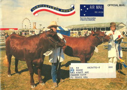 1987 Prepaid Envelope For Official Mail Of The Ausrtalia Post . Agricultural Shows  Cows - Entiers Postaux