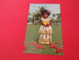 Fiji  9x14 Elizabeth Fijian Baby With Hibiscus Flowers - Figi