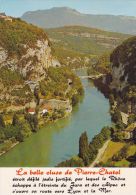 Cp , 73 , Le Défilé De PIERRE CHATEL  Et Le Rhone ,  Au Centre Le Pont De La Balme - Yenne