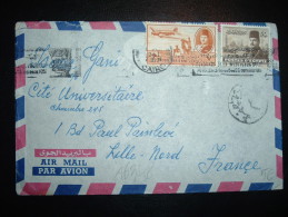 LETTRE PAR AVION POUR LA FRANCE TP 40M + 7M OBLMEC. 1951 CAIRO  + CENSURE - Lettres & Documents