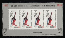 POLAND 1965 50 YEARS PHILATELY ROCKET POST SHEETLET NHM SPACE FLIGHT CINDERELLA - Andere & Zonder Classificatie