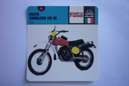 Transports - Sports Moto - Carte Fiche Moto - Fantic Caballero 125 Rc - 1978 ( Description Au Dos De La Carte ) - Motorcycle Sport