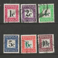 SOUTH AFRICA REPUBLIC  1961 Used Postage Due Stamp(s)  P50-55  #12238 - Timbres-taxe