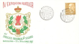 SPAIN. POSTMARK UNION INSURANCE. BARCELONA 1957 - Macchine Per Obliterare (EMA)