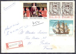 Lettre RECOMMANDEE Cachet HERSTAL  Le 1 10 1973  Affranchie  Avec  4 Timbres Pour  PONTOISE - Cartas & Documentos