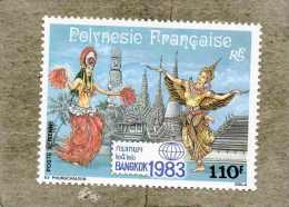 POLYNESIE Frse : "Bangkok 83" Exposition Philatélique : Danseuses Polynésiennes Et Thaïe, Tikis Et Pagodes - Ungebraucht