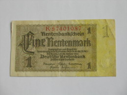 1 Eine  Rentenmark ---8 N° --- - 1937  Rentenbankscheine - Germany - Allemagne **** EN ACHAT IMMEDIAT ***** - 1 Rentenmark