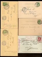 5 Postkaarten Waarvan 2 Van Nr. 45 , 1 Van Nr. 74 , 1 Van Nr. 83 En 1 Van Nr. 110 Waarbij 4 Met Firma - LOGO ! - 1869-1888 Lion Couché