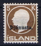 Iceland: 1922  Mi Nr 42,   MH/* Very Well Centered CV € 500 , Dienstmarke Service - Service