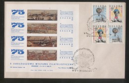 POLAND 1968 75TH ANNIV POLISH PHILATELIC FEDERATION PHILATELIC EXPO S/S KRAKOW T2 BLUE ON COVER ARCHITECTURE TOURISM - Lettres & Documents