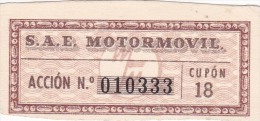 01334 Acciones S.A.E MOTORMOVIL - Automobilismo