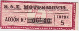 01339 Acciones S.A.E MOTORMOVIL - Automobilismo