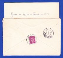 ENVELOPPE / LETTRE --  CACHET . CTT . VENDAS NOVAS - 6.JAN.43 - Lettres & Documents