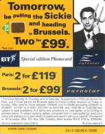 Royaume-Uni BT Spécial Edition  Phonecard EUROSTAR $10  Vide Et TTB **** N° Lot : 23/2/001864/0680 RARE - BT Uitgaven Spoorwegen