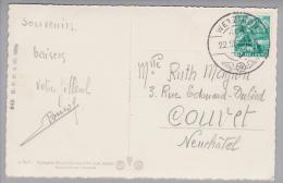 Heimat ZH Wetzikon 1940-09-22 Bahnstationsstempel AK Nach Couvet - Lettres & Documents